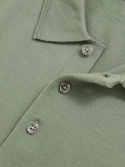 Reiss Harper Green Trafford Merino Wool Long-Sleeve Polo Shirt - Image 7 of 7