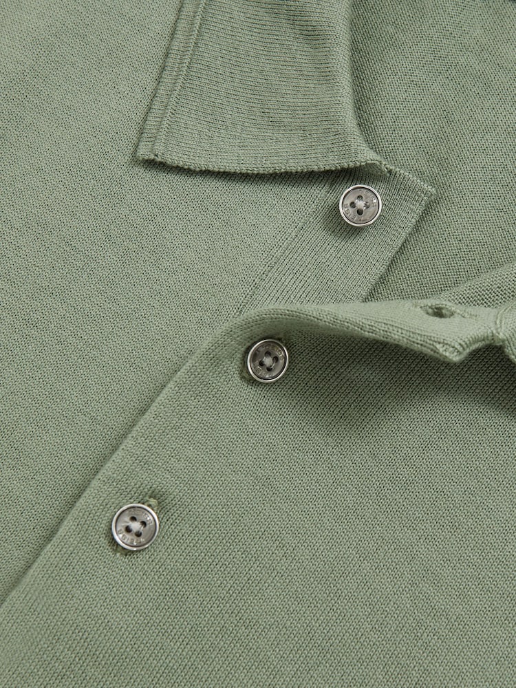 Reiss Harper Green Trafford Merino Wool Long-Sleeve Polo Shirt - Image 7 of 7