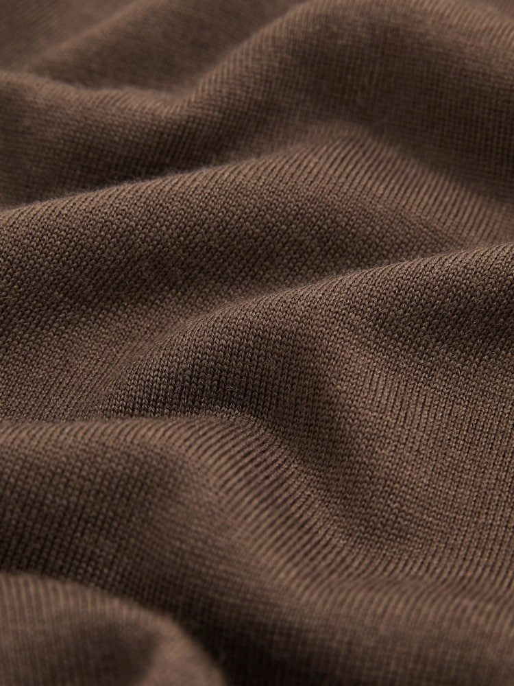 Reiss Chocolate Brown Wessex Merino-Wool Crew-Neck Jumper - Image 6 of 6 Reiss Chocolate Brown Wessex Merino-Wool Crew-Neck Jumper - Image 6 of 6
