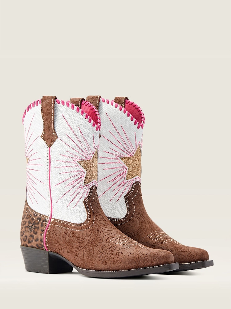 Ariat Easy Fit Heritage Star Zip-Up Western Brown Boots - Image 3 of 5