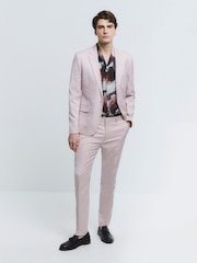 River Island Pink Sharkskin Suit Trousers - Image 1 of 4