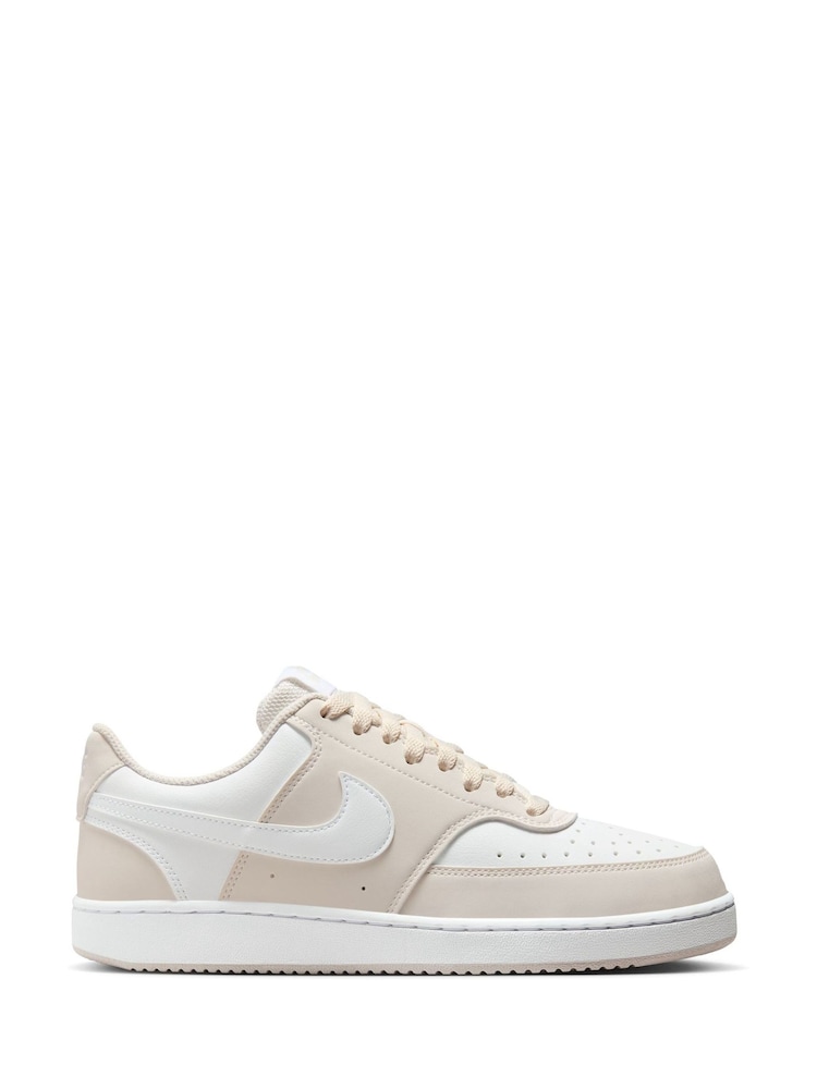 Nike White/Cream Court Vision Low Trainers - Image 1 of 10 Nike White/Cream Court Vision Low Trainers - Image 1 of 10