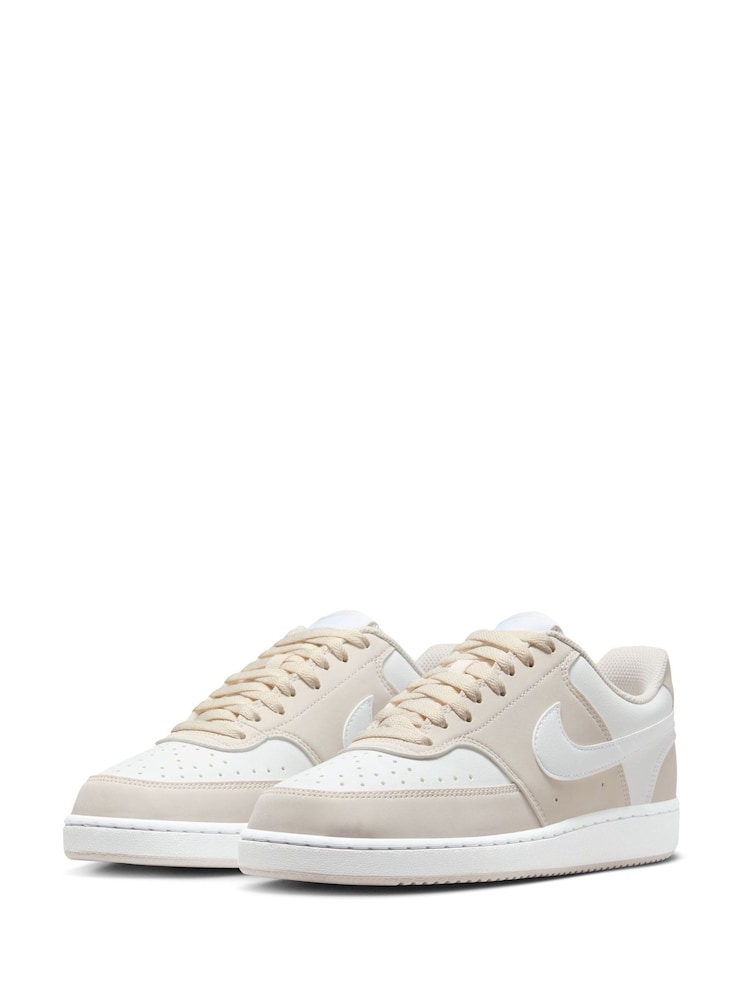 Nike White/Cream Court Vision Low Trainers - Image 2 of 10