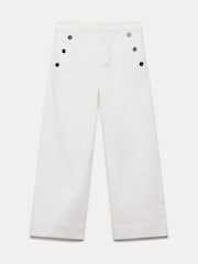 Mint Velvet White Button Detail Cropped Trousers - Image 6 of 8