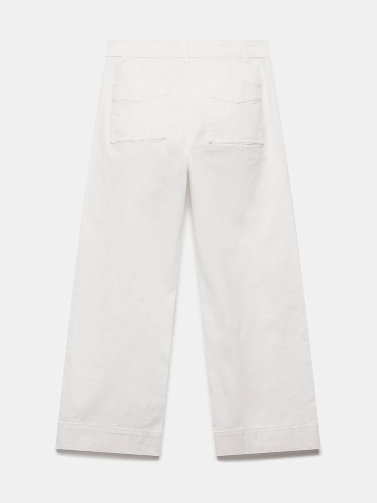 Mint Velvet White Button Detail Cropped Trousers - Image 7 of 8