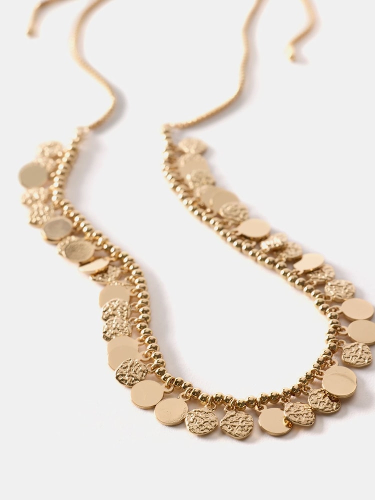 Mint Velvet Gold Tone Disc Necklace - Image 2 of 5