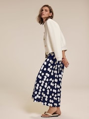 Mint Velvet Blue Spot Print Satin Skirt - Image 2 of 8