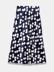 Mint Velvet Blue Spot Print Satin Skirt - Image 8 of 8