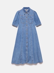 Mint Velvet Blue Denim Midi Shirt 100% Cotton Dress - Image 13 of 15