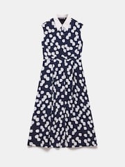 Mint Velvet Blue Polka Dot Shirt Midi Dress - Image 6 of 7