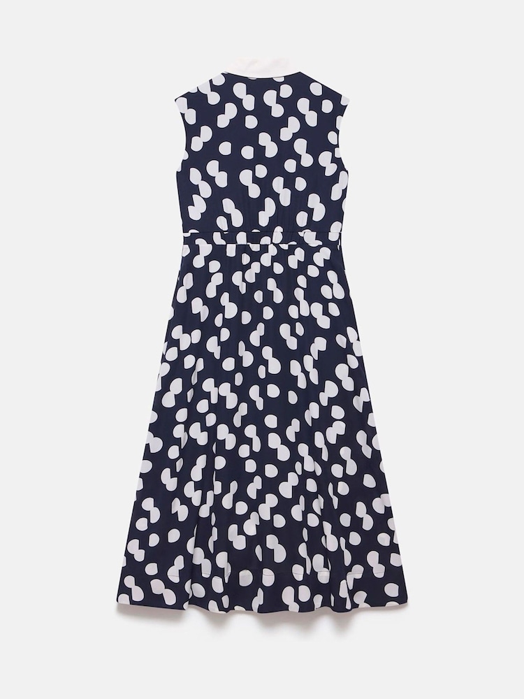 Mint Velvet Blue Polka Dot Shirt Midi Dress - Image 7 of 7