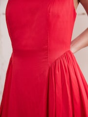 Mint Velvet Red Full Skirt Midi Dress - Image 4 of 6