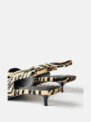 Mint Velvet Cream Ines Zebra Print Kitten Heels - Image 3 of 5