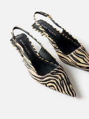 Mint Velvet Cream Ines Zebra Print Kitten Heels - Image 4 of 5