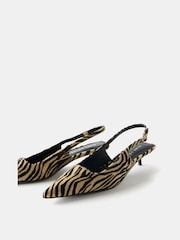 Mint Velvet Cream Ines Zebra Print Kitten Heels - Image 5 of 5