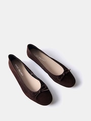 Mint Velvet Brown Carla Suede Ballet Flats - Image 3 of 5