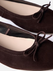 Mint Velvet Brown Carla Suede Ballet Flats - Image 4 of 5