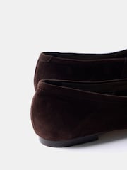 Mint Velvet Brown Carla Suede Ballet Flats - Image 5 of 5