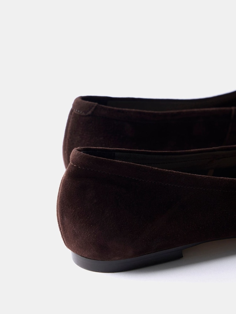 Mint Velvet Brown Carla Suede Ballet Flats - Image 5 of 5