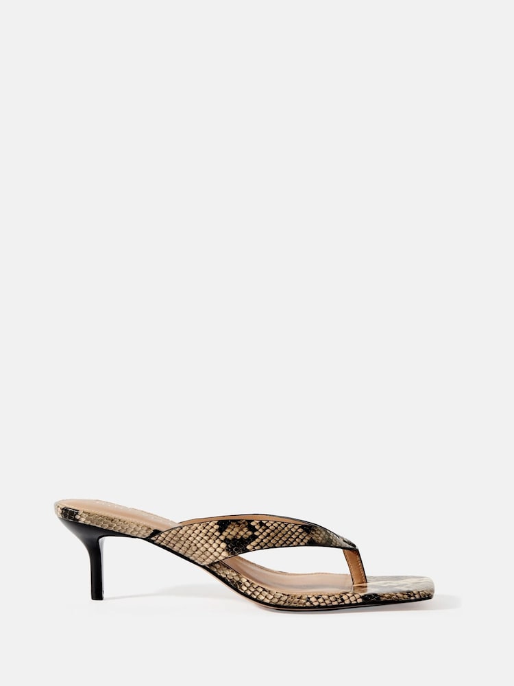 Mint Velvet Animal Betty Snake Print Flip Flops Sandals - Image 3 of 6