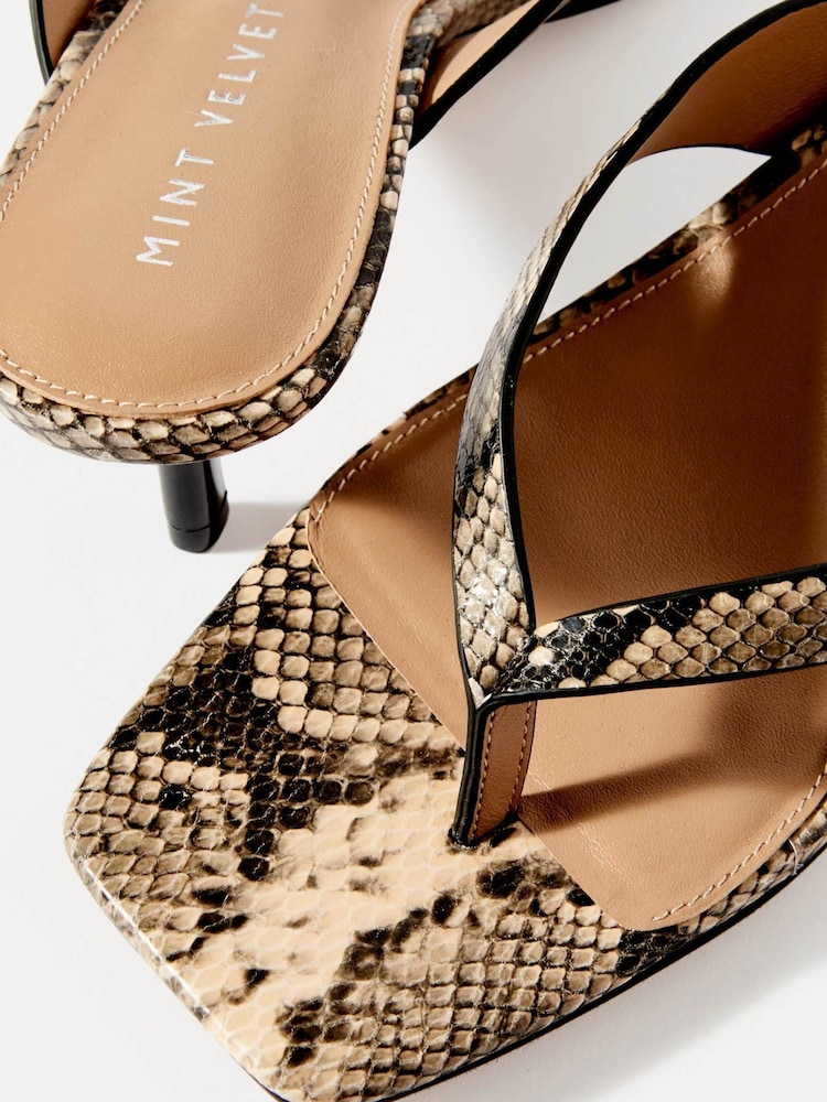 Mint Velvet Animal Betty Snake Print Flip Flops Sandals - Image 5 of 6