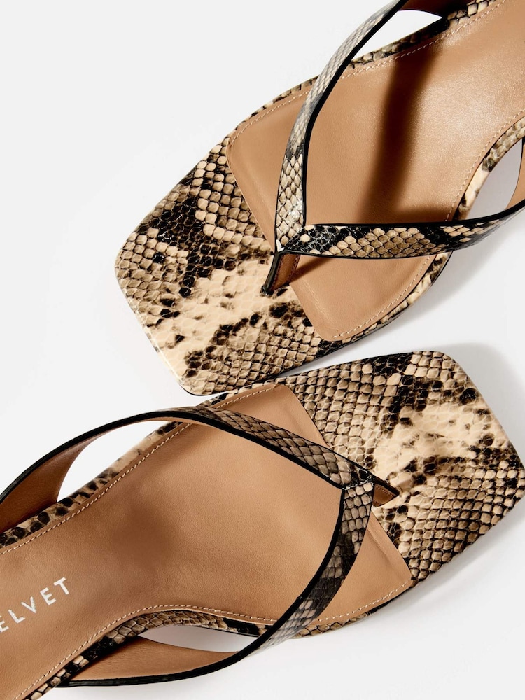 Mint Velvet Animal Betty Snake Print Flip Flops Sandals - Image 6 of 6
