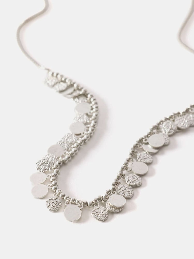 Mint Velvet Silver Tone Disc Necklace - Image 2 of 4