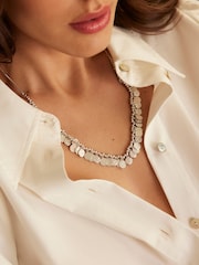 Mint Velvet Silver Tone Disc Necklace - Image 4 of 4