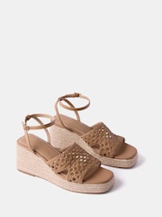 Mint Velvet Brown Lola Espadrilles Wedges Sandals - Image 2 of 4