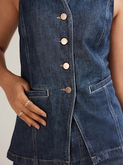 Mint Velvet Blue Denim Waistcoat - Image 6 of 7