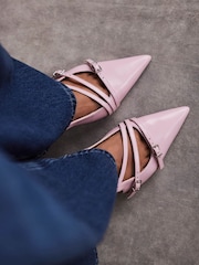Mint Velvet Pink Kit Slingback Kitten Heels - Image 1 of 6