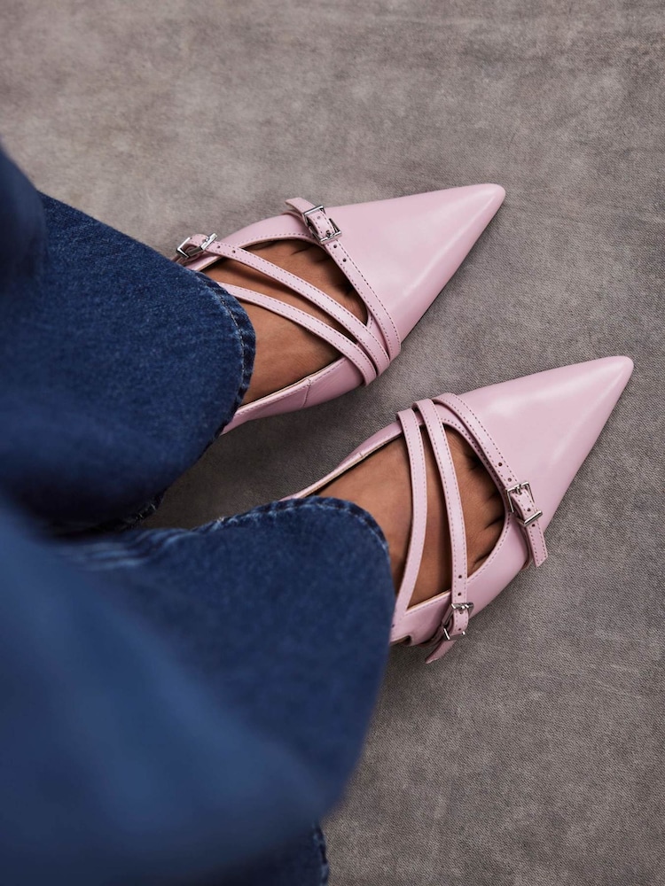 Mint Velvet Pink Kit Slingback Kitten Heels - Image 1 of 6
