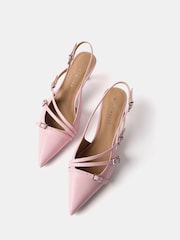 Mint Velvet Pink Kit Slingback Kitten Heels - Image 4 of 6