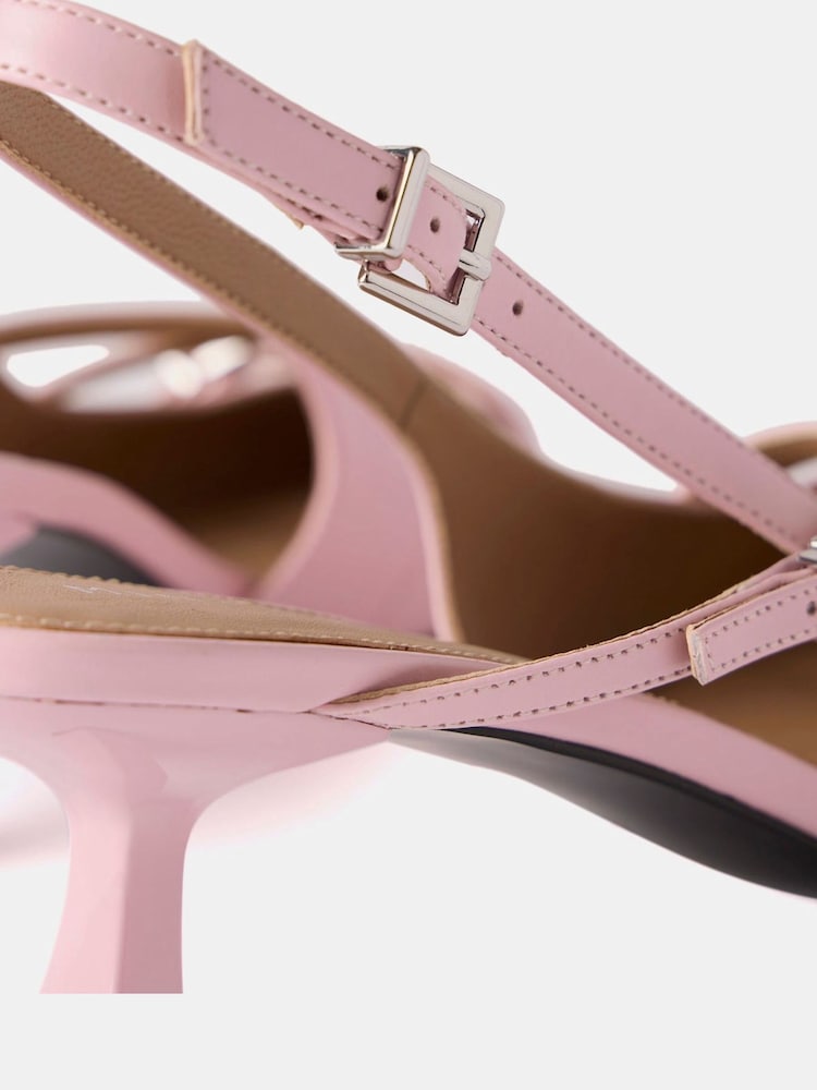 Mint Velvet Pink Kit Slingback Kitten Heels - Image 6 of 6