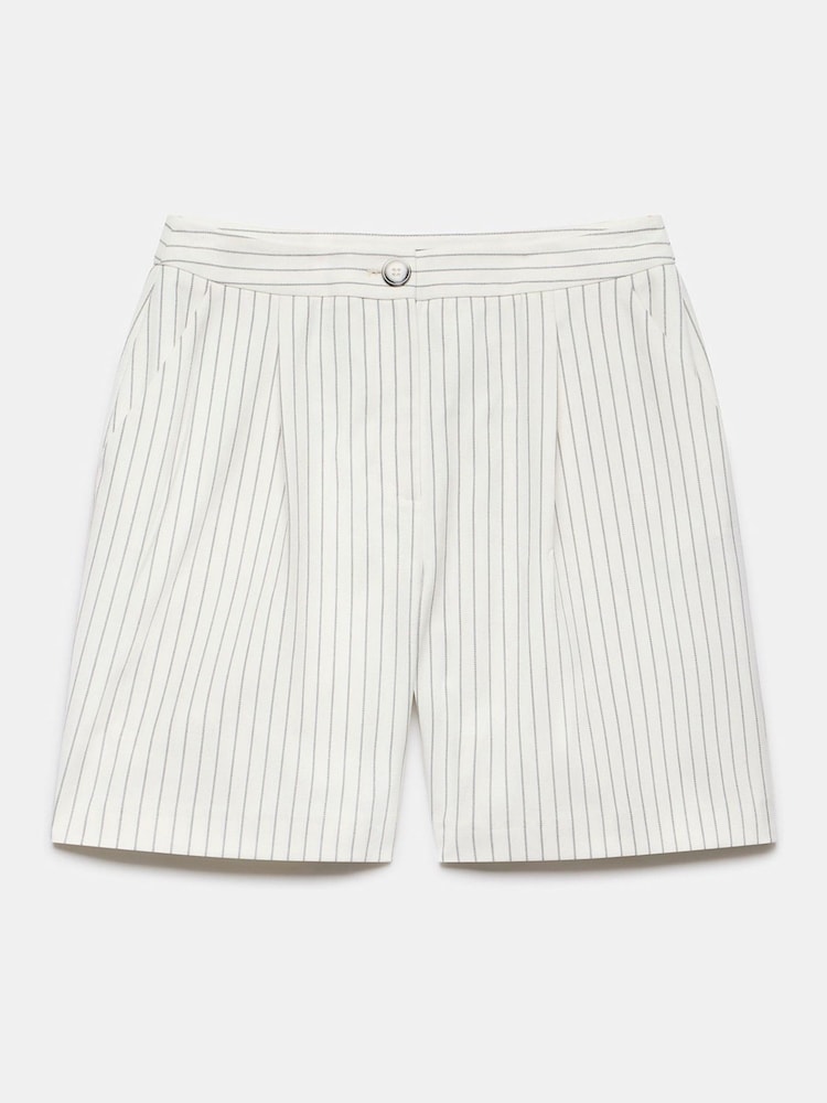 Mint Velvet White Pinstripe Tailored Shorts - Image 5 of 7