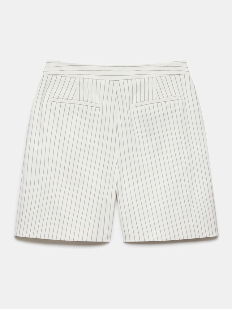 Mint Velvet White Pinstripe Tailored Shorts - Image 6 of 7