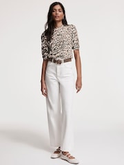 Mint Velvet Cream Leopard Print Knit Top - Image 5 of 8