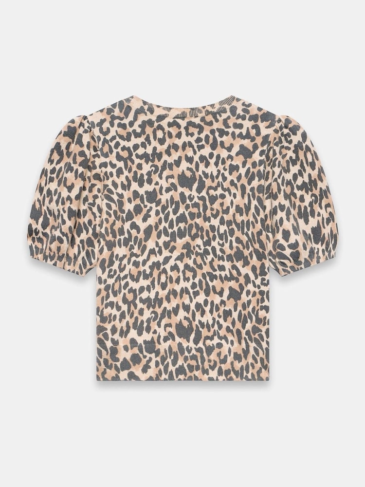 Mint Velvet Cream Leopard Print Knit Top - Image 8 of 8