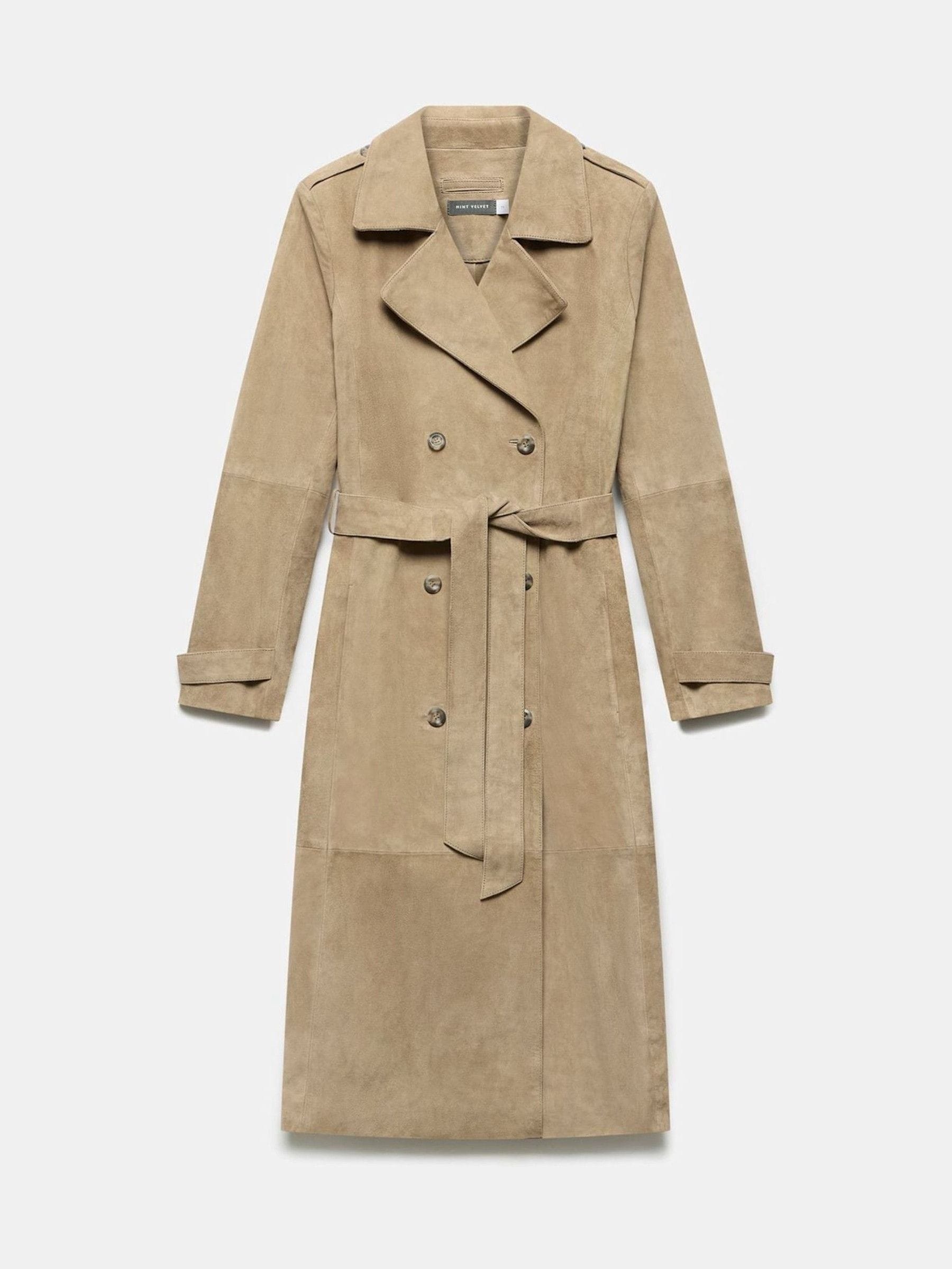Buy Mint Velvet Light Brown Suede Trench Coat from Next USA