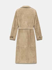 Mint Velvet Brown Suede Trench Coat - Image 8 of 8