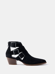Mint Velvet Black Cut-Out Ankle Boots - Image 1 of 5