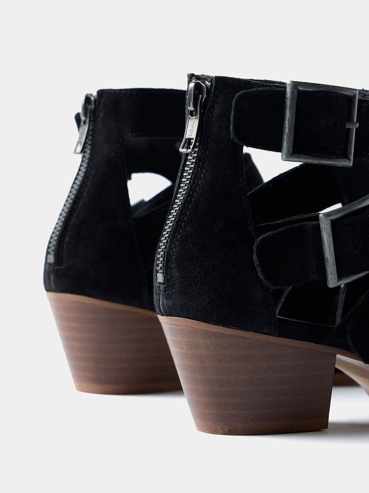 Mint Velvet Black Cut-Out Ankle Boots - Image 4 of 5