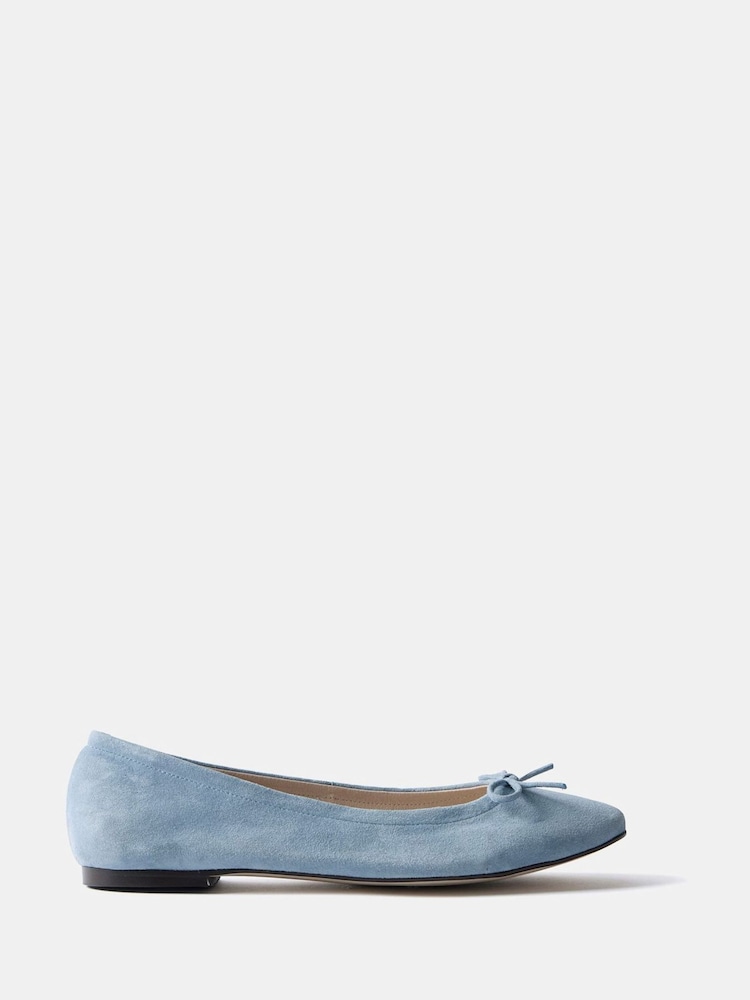 Mint Velvet Blue Carla Suede Ballet Flats - Image 2 of 5