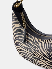 Mint Velvet Cream Zebra Print Leather Bag - Image 2 of 5
