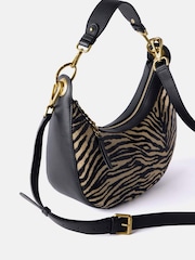 Mint Velvet Cream Zebra Print Leather Bag - Image 3 of 5
