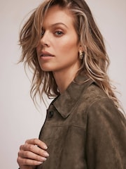 Mint Velvet Green Suede Jacket - Image 2 of 8