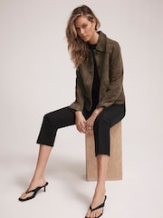 Mint Velvet Green Suede Jacket - Image 6 of 8