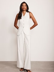 Mint Velvet White Pinstripe Waistcoat - Image 2 of 7