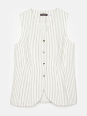 Mint Velvet White Pinstripe Waistcoat - Image 6 of 7