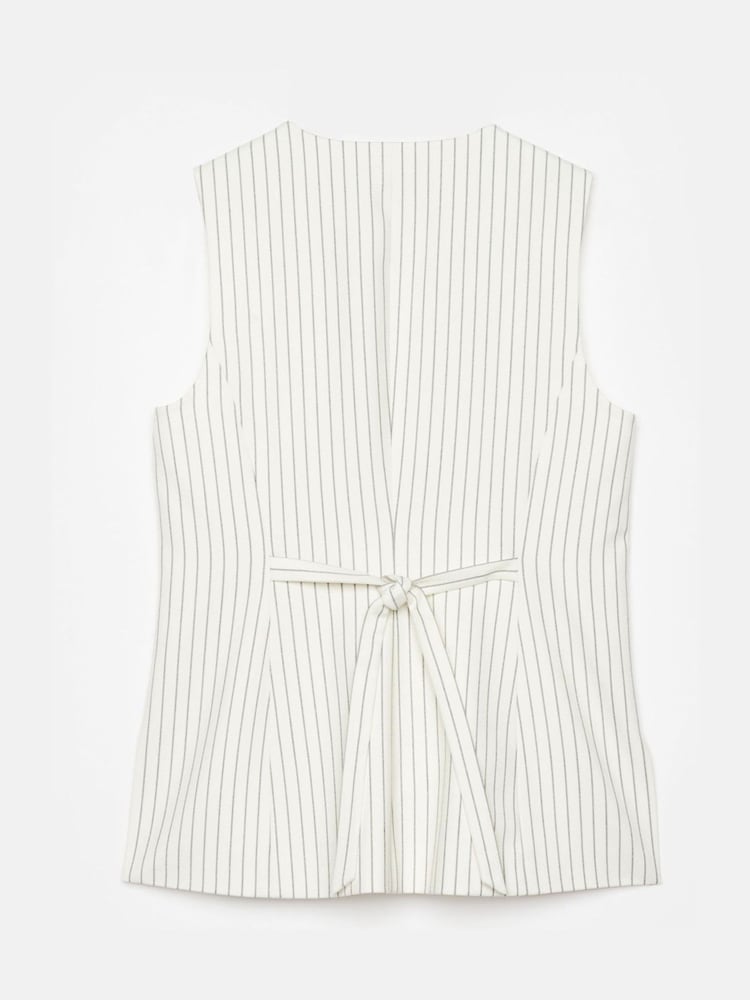 Mint Velvet White Pinstripe Waistcoat - Image 7 of 7